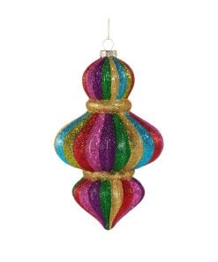 Multicolor Stripe Glitter Orn