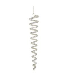 Silver Glitter Swirl Icicles 20Cm