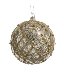 Silver & Gld Mercury Glass Bal