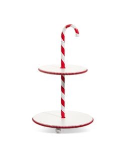 Candy Cane 2 Tiered Stand 45Cm