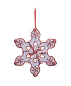 Peppermint Snowflake Orn 40Cm