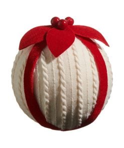 White Knit Ornament 13Cm