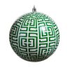 Green Greek Key Ball Ornament 15Cm