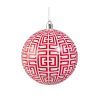 Red Greek Key Ball Ornament 10Cm