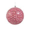 Red Greek Key Ball Ornament 15Cm