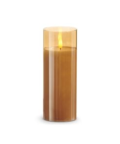 Gold Glass Ivory Pillar Candle