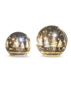 Silver Lighted Orb 15Cm