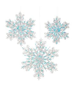 White Iridescent Snowflake Orn