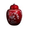 Ec 8Red Floral Ginger Jar Orn
