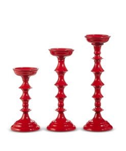 Glossy Red Candle Holders 35Cm