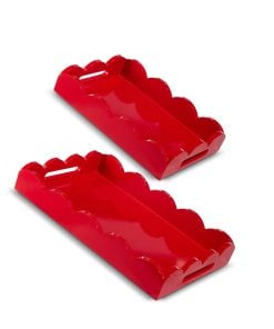 Red Scalloped Trays 45Cm