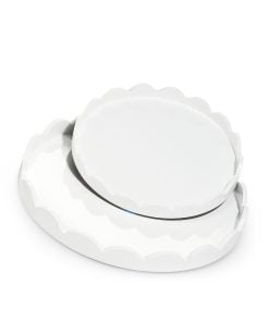 Round White Scallop Tray 40Cm