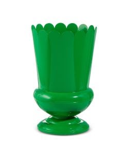 Green Scalloped Urn 25Cm