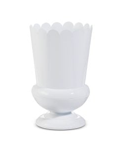 Scalloped White Urn 25Cm
