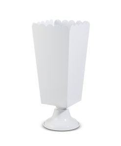 Scalloped White Urn 40Cm