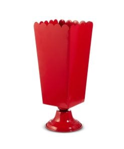 Scalloped Red Urn 40Cm