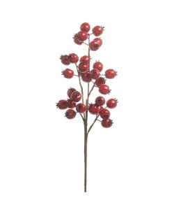 Matte Red Berry Pod Spray 55Cm