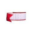 Wht Velvet Stiched Wired Ribon