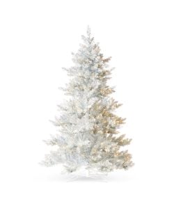 Silver Tinsel Lighted Tree