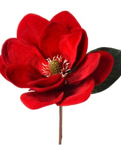 12Inch Deluxe Large Velvet Magnolia Pick Red