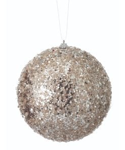 6" Gltr Sequin Iced Ball Ornament