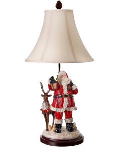 29" Rsn Santa W/Forest Friends Lamp Ul