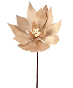 20" Velvet Pearl Center Poinsettia Stem