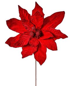 19D X 30T Display Poinsettia Stem Red
