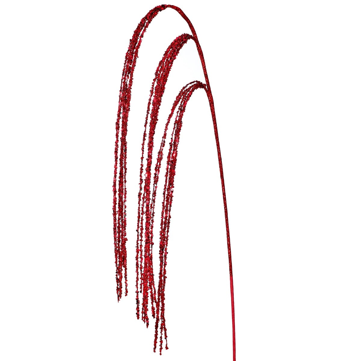 45" Sequin Beaded Rain Spray Red 45" Sequin Beaded Rain Spray Red