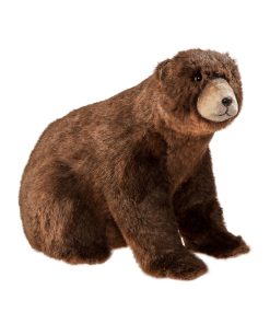 20" Stuffed Sitting Feaux Fur Brown Bear