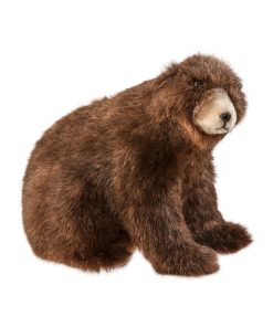 10" Stuffed Sitting Feaux Fur Brown Bear