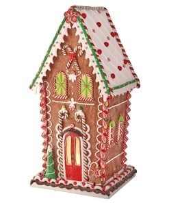 25" Led Bty/Tmr Clayhdough Gingerbread House