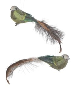 14" Deer Valley Feather Bird Clip Ornament 2As
