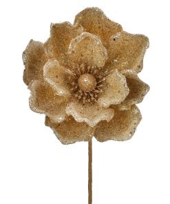 24" Micro Beaded/Sequins Magnolia Stem