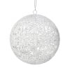 200Mm Snowflake Hollow Ball Ornament Wht