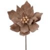 24" Poinsettia W/Felt Center Stem Taup 24" Poinsettia W/Felt Center Stem Taup