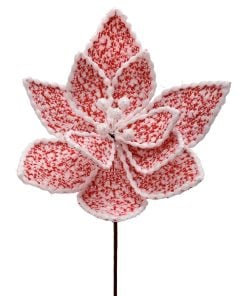 24" Sweater Patterned Poinsettia Stem
