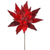 24" Gliiter W/Jewel Display Poinsettia Stem