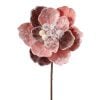 24" Iced W/Jewel Encrusted Magnolia Stem Blsh