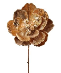 24" Iced W/Jewel Encrusted Magnolia Stem Chag