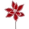 22" Candy W/Snowglitter Poinsettia Stem Rdwh