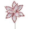 22" Candy W/Snowglitter Poinsettia Stem Whrb 22" Candy W/Snowglitter Poinsettia Stem Whrb