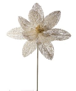 22" Mica Glitter Net Poinsettia