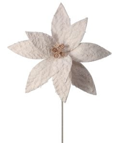 22" Winter Chalet Poinsettia W/Buttons