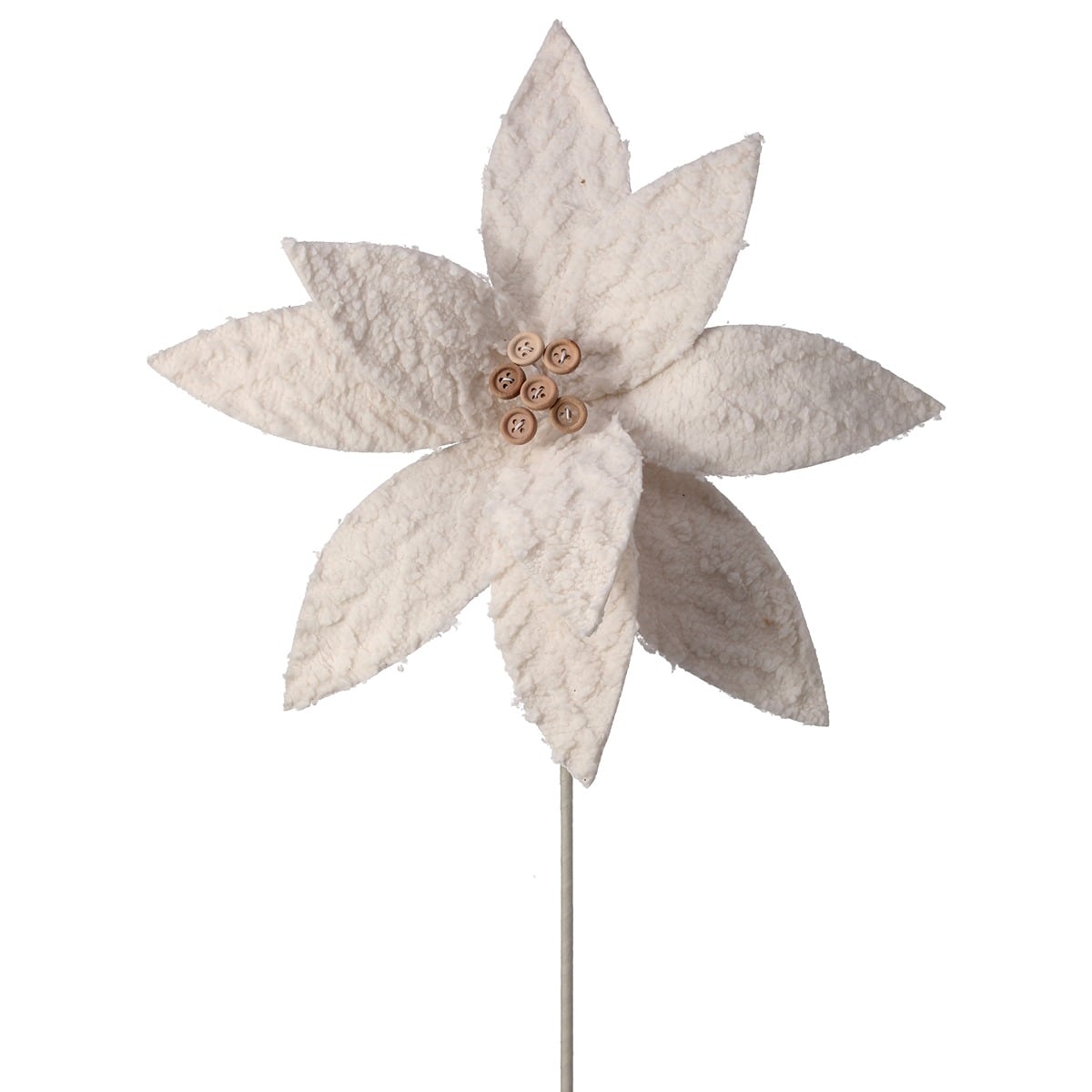 22" Winter Chalet Poinsettia W/Buttons 22" Winter Chalet Poinsettia W/Buttons