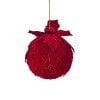 6" Velvet Holly Leaf Kissing Ballw/Ball