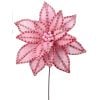 30" Giant Candy Snow Glitter Poinsetta Stem Pkrd