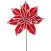 30" Giant Candy Snow Glitter Poinsetta Stem Rdwh