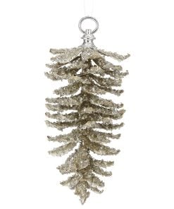 10 Glitter Iced Pinecone Ornament Plat