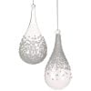 7" Glass Ice Drop Ornament 2/Ast